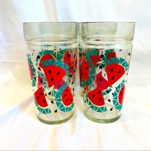 Vintage Anchor Hocking “Watermelon” Glasses Set-4